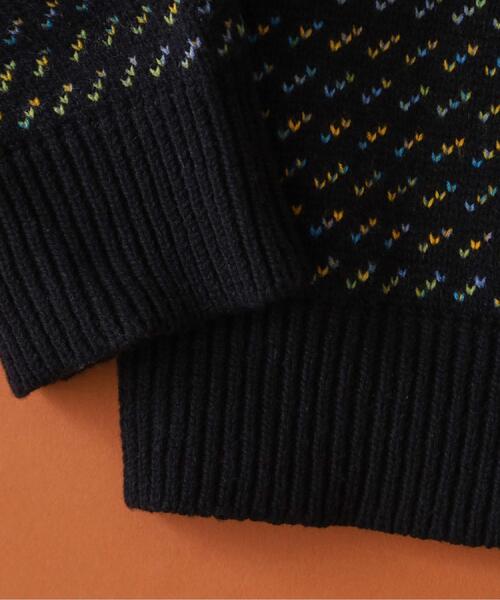 THE SHOP TK （ザ ショップ ティーケー ）の「バーズアイグラデーションニット 洗濯機OK／ユニセックスでおすすめ！（ニット/セーター・メンズ・ネイビー系/ホワイト系3/ブラック系・04/03/02）」の11枚目の写真