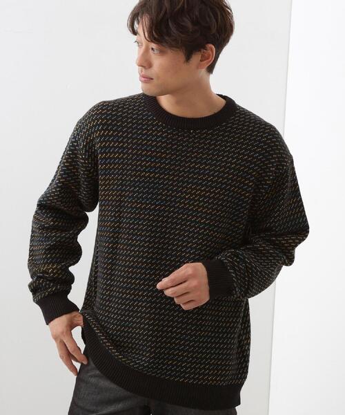 THE SHOP TK （ザ ショップ ティーケー ）の「バーズアイグラデーションニット 洗濯機OK／ユニセックスでおすすめ！（ニット/セーター・メンズ・ネイビー系/ホワイト系3/ブラック系・04/03/02）」の17枚目の写真