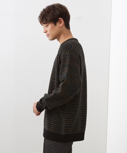 THE SHOP TK （ザ ショップ ティーケー ）の「バーズアイグラデーションニット 洗濯機OK／ユニセックスでおすすめ！（ニット/セーター・メンズ・ネイビー系/ホワイト系3/ブラック系・04/03/02）」の18枚目の写真