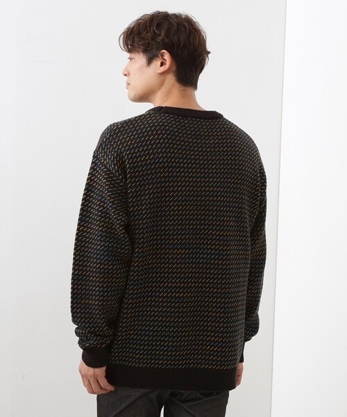 THE SHOP TK （ザ ショップ ティーケー ）の「バーズアイグラデーションニット 洗濯機OK／ユニセックスでおすすめ！（ニット/セーター・メンズ・ネイビー系/ホワイト系3/ブラック系・04/03/02）」の19枚目の写真