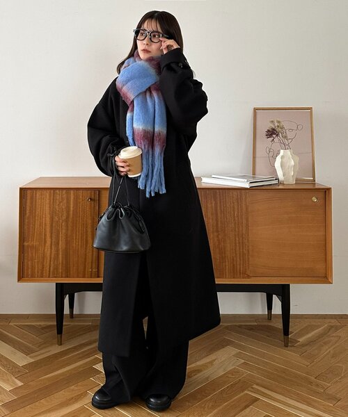 DISCOAT（ディスコート）の「太フリンジボーダーストール（ストール/ショール・レディース・アイボリー/ブルー/グリーン/オレンジ・FREE）」の19枚目の写真