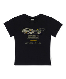 スターカモ ESCFロゴコラージュプリントスリムフィット半袖Tシャツブラック