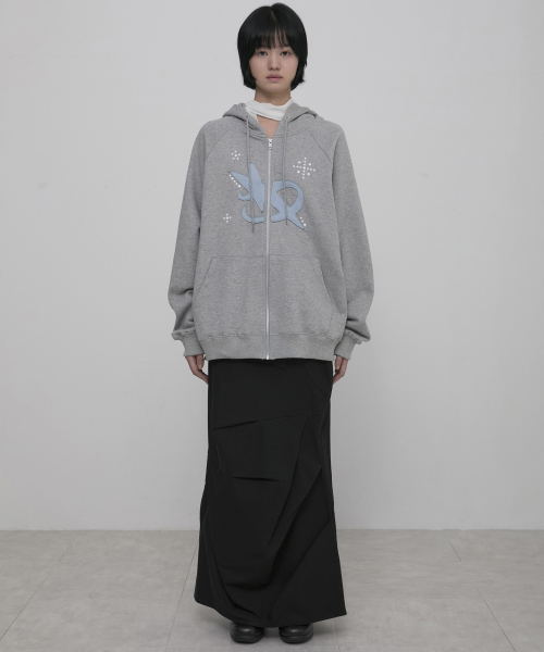 FLAREUP（フレアアップ）の「Milky Way Zip Hoodie (FL-194_Gray)（パーカー・レディース・グレー・1/2）」の3枚目の写真