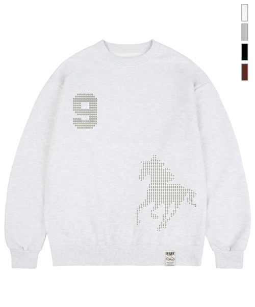 GRAVER（グレーバー）の「[ユニセックス]9 HORSE スウェット_4カラー（スウェット・レディース・グレー/ライトグレー/ブラック/レンガ・SMALL/MEDIUM/LARGE）」の9枚目の写真