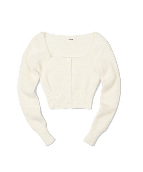 MOAA(モア)の「スクエアネッククロップカーディガン (ホワイト)(カーディガン/ボレロ・レディース・その他・SMALL/MEDIUM)」の2枚目の写真