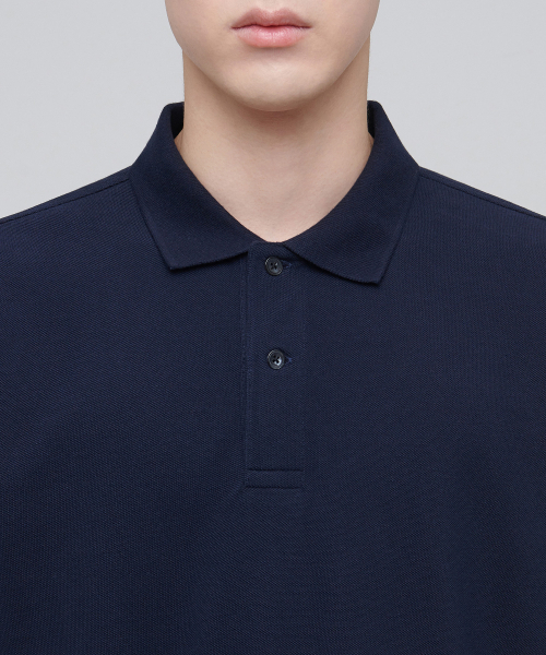 MUSINSA STANDARD（ムシンサスタンダード）の「リラックスフィットピケポロシャツ[ネイビー]（ポロシャツ・メンズ・その他・SMALL/MEDIUM/LARGE/X-LARGE/XX-LARGE）」の3枚目の写真