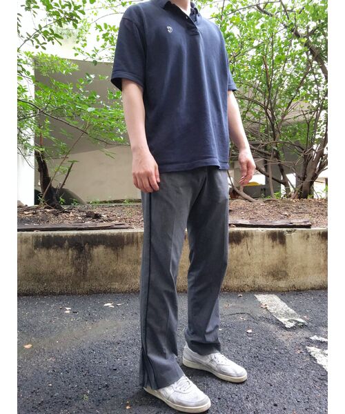 MUSINSA STANDARD（ムシンサスタンダード）の「ダブルパイピングラインセミワイド隠しバンディングスラックス[ミディアムグレー/ブラック]（スラックス・メンズ・その他・30/31/26/27/28/29）」の10枚目の写真