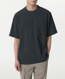 クランクルオーバーサイズウーブンTシャツ[アイアングレー]