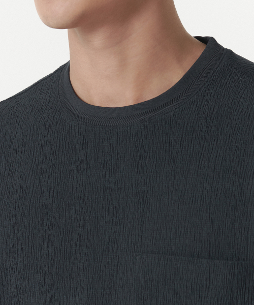 MUSINSA STANDARD（ムシンサスタンダード）の「クランクルオーバーサイズウーブンTシャツ[アイアングレー]（Tシャツ/カットソー・メンズ・その他・MEDIUM/LARGE/X-LARGE/XX-LARGE）」の4枚目の写真