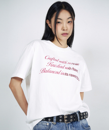 SLOWACID | ハーフアンドハーフ 半袖Tシャツ [レッド](Tシャツ/カットソー)