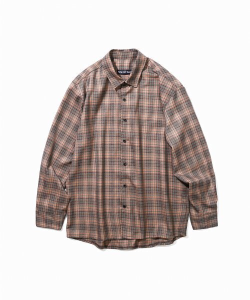 TRIP LE SENS(トリップ ル センス)の「コージーオーバーサイズチェックシャツ_カーキグレー(シャツ/ブラウス・メンズ・その他・SMALL/MEDIUM/LARGE)」の5枚目の写真