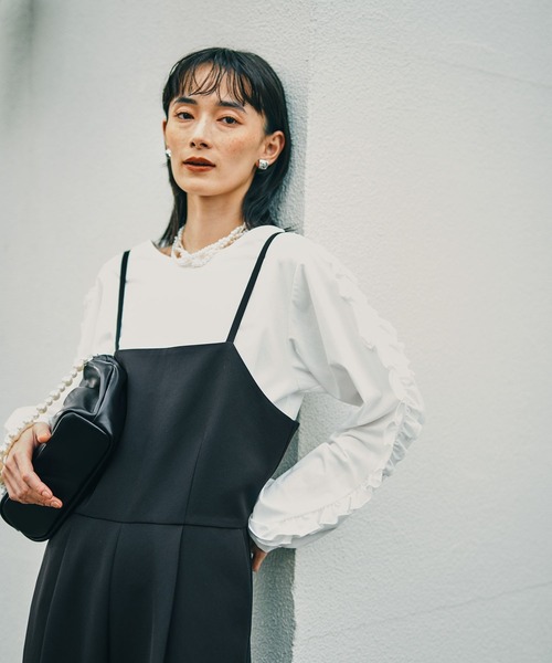 LEPSIM（レプシィム）の「【入卒式／セレモニー】カット袖フリルプルオーバー　601004（Tシャツ/カットソー・レディース・オフホワイト/ブラック・FREE）」の2枚目の写真