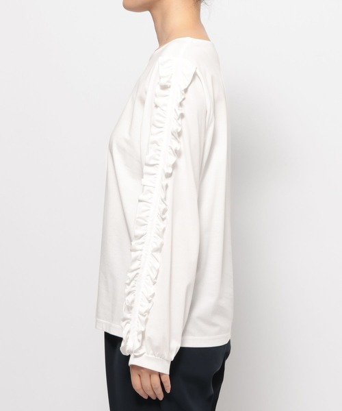 LEPSIM（レプシィム）の「【入卒式／セレモニー】カット袖フリルプルオーバー　601004（Tシャツ/カットソー・レディース・オフホワイト/ブラック・FREE）」の4枚目の写真