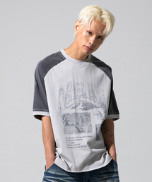 XTONZ（エクストーンズ）の「XTT138ケイトフェージングラグランTシャツ（GRAY）（Tシャツ/カットソー）」