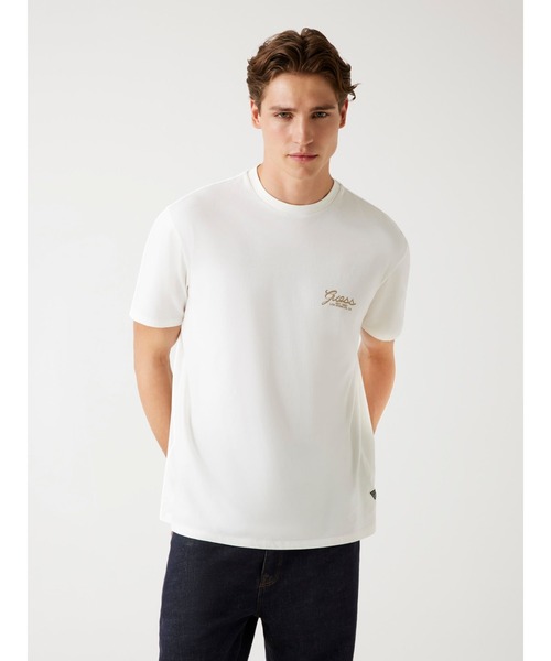 Guess（ゲス）の「Short Sleeves Bsc Script Logo Tee Tシャツ（Tシャツ/カットソー・メンズ・ネイビー/ブルー/ブラック/ホワイト・MEDIUM/LARGE/X-LARGE/SMALL）」の5枚目の写真