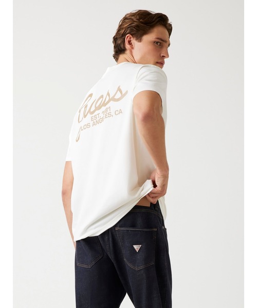 Guess（ゲス）の「Short Sleeves Bsc Script Logo Tee Tシャツ（Tシャツ/カットソー・メンズ・ネイビー/ブルー/ブラック/ホワイト・MEDIUM/LARGE/X-LARGE/SMALL）」の6枚目の写真