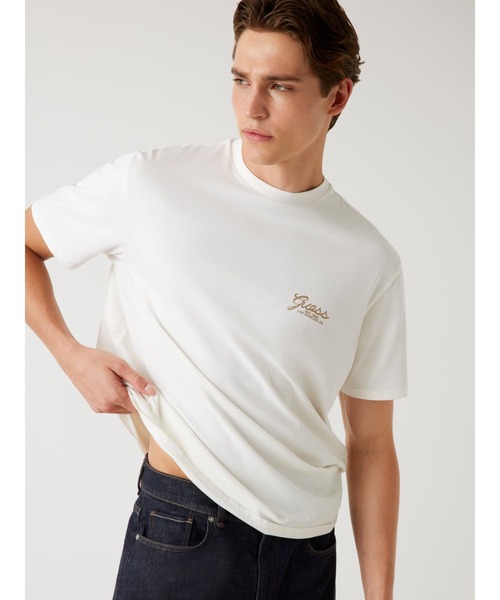 Guess（ゲス）の「Short Sleeves Bsc Script Logo Tee Tシャツ（Tシャツ/カットソー・メンズ・ネイビー/ブルー/ブラック/ホワイト・MEDIUM/LARGE/X-LARGE/SMALL）」の7枚目の写真