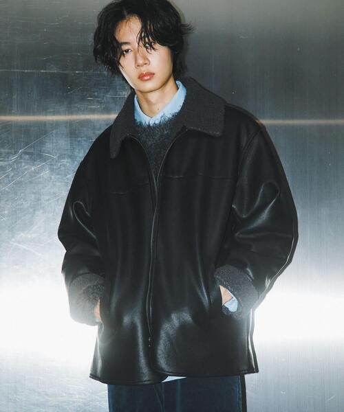 SENSE OF PLACE by URBAN RESEARCH（センスオブプレイスバイアーバンリサーチ）の「アソートボアブルゾン（ブルゾン・メンズ・ブラック/ブラック系その他/グレー・LARGE/MEDIUM）」の4枚目の写真