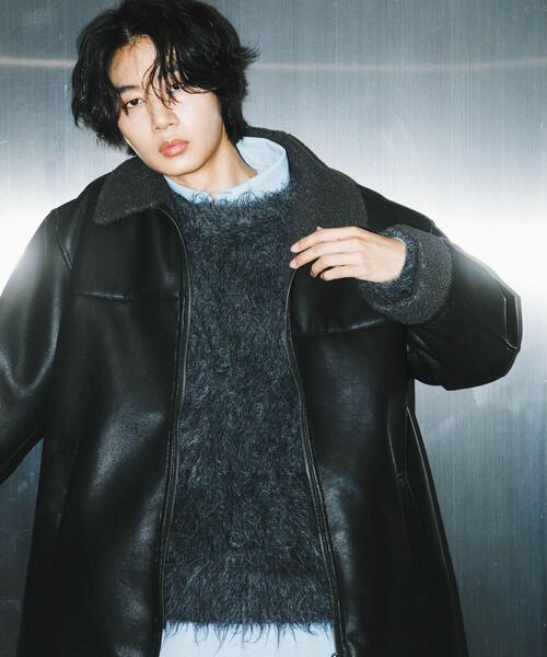 SENSE OF PLACE by URBAN RESEARCH（センスオブプレイスバイアーバンリサーチ）の「アソートボアブルゾン（ブルゾン・メンズ・ブラック/ブラック系その他/グレー・LARGE/MEDIUM）」の5枚目の写真