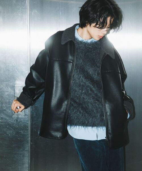 SENSE OF PLACE by URBAN RESEARCH（センスオブプレイスバイアーバンリサーチ）の「アソートボアブルゾン（ブルゾン・メンズ・ブラック/ブラック系その他/グレー・LARGE/MEDIUM）」の8枚目の写真