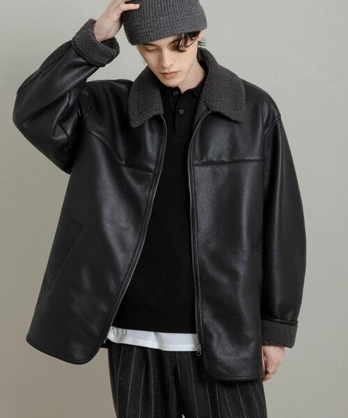 SENSE OF PLACE by URBAN RESEARCH（センスオブプレイスバイアーバンリサーチ）の「アソートボアブルゾン（ブルゾン・メンズ・ブラック/ブラック系その他/グレー・LARGE/MEDIUM）」の10枚目の写真