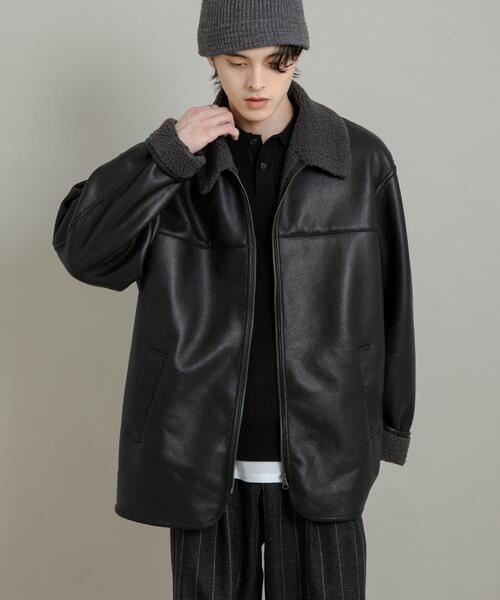 SENSE OF PLACE by URBAN RESEARCH(センスオブプレイスバイアーバンリサーチ)の「アソートボアブルゾン(ブルゾン・メンズ・ブラック/ブラック系その他/グレー・LARGE/MEDIUM)」の5枚目の写真