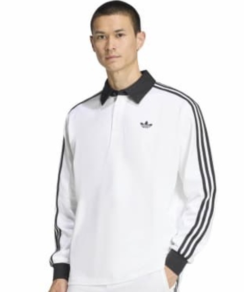 adidas 3-STRIPES RUGBY LONGSLEEVE POLO / アディダス 3 ストライプ