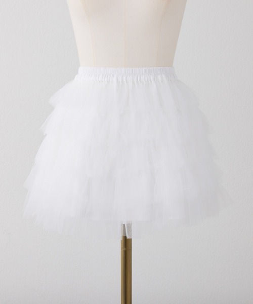 Seemi. byNICECLAUP（ シーミーバイナイスクラップ）の「【Seemi.】チュールミニスカート（スカート・レディース・ベージュ/オフホワイト・FREE）」の22枚目の写真