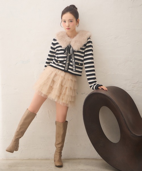 Seemi. byNICECLAUP（ シーミーバイナイスクラップ）の「【Seemi.】チュールミニスカート（スカート・レディース・ベージュ/オフホワイト・FREE）」の19枚目の写真