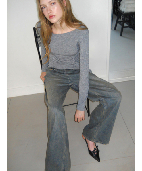 ETMON（エトモン）の「Damaged Washing Denim Pants, Deep Blue（デニムパンツ・レディース・その他・SMALL/MEDIUM）」の5枚目の写真
