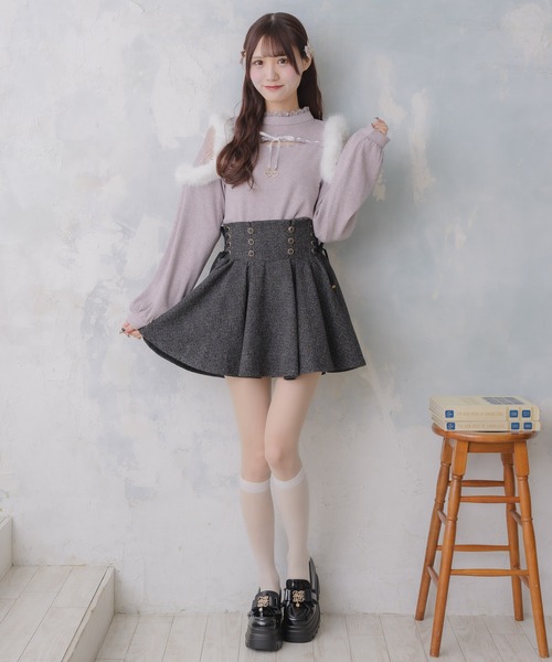 couture BY ROJITA(クチュールバイロジータ)の「レースアップツイードプリーツスカート(スカート・レディース・グレー/ブラック/その他・FREE)」の8枚目の写真