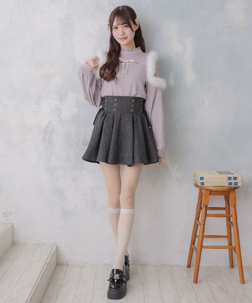 couture BY ROJITA(クチュールバイロジータ)の「レースアップツイードプリーツスカート(スカート・レディース・グレー/ブラック/その他・FREE)」の11枚目の写真