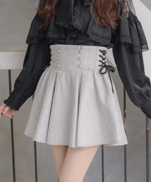 couture BY ROJITA(クチュールバイロジータ)の「レースアップツイードプリーツスカート(スカート・レディース・グレー/ブラック/その他・FREE)」の12枚目の写真