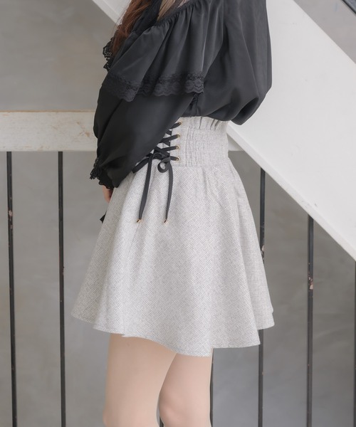 couture BY ROJITA(クチュールバイロジータ)の「レースアップツイードプリーツスカート(スカート・レディース・グレー/ブラック/その他・FREE)」の15枚目の写真