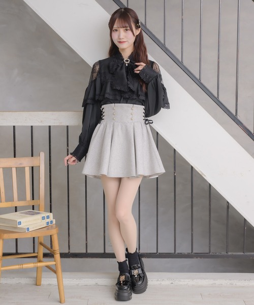 couture BY ROJITA(クチュールバイロジータ)の「レースアップツイードプリーツスカート(スカート・レディース・グレー/ブラック/その他・FREE)」の20枚目の写真