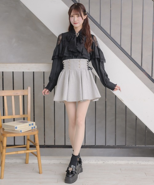couture BY ROJITA(クチュールバイロジータ)の「レースアップツイードプリーツスカート(スカート・レディース・グレー/ブラック/その他・FREE)」の21枚目の写真