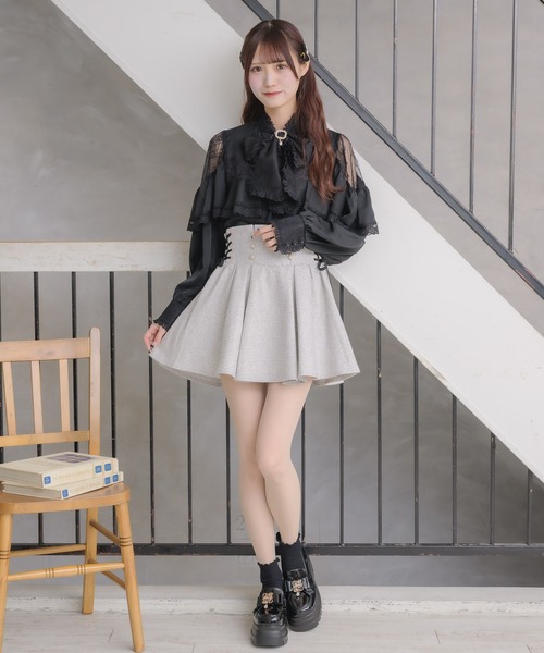 couture BY ROJITA(クチュールバイロジータ)の「レースアップツイードプリーツスカート(スカート・レディース・グレー/ブラック/その他・FREE)」の18枚目の写真