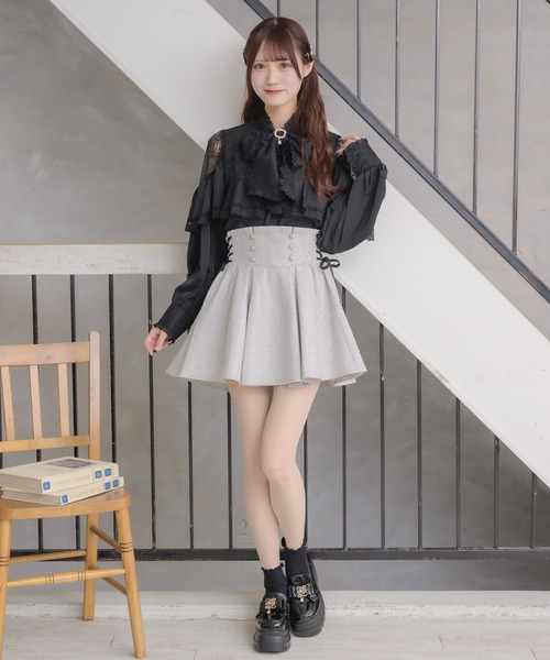 couture BY ROJITA(クチュールバイロジータ)の「レースアップツイードプリーツスカート(スカート・レディース・グレー/ブラック/その他・FREE)」の19枚目の写真