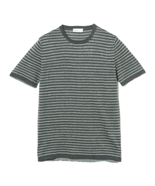 BRILLA per il gusto(ブリッラペルイルグースト)の「ROBERTO COLLINA / リネンコットン ボーダー カットソー(Tシャツ/カットソー・メンズ・グリーン系その他4・48 8R)」の1枚目の写真