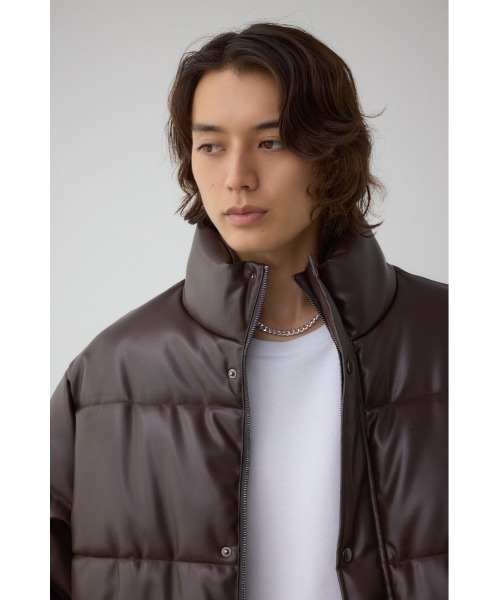 AZUL by moussy(アズールバイマウジー)の「合皮中綿ブルゾン 冬服 秋服(ブルゾン・メンズ・ブラック/ダークブラウン・MEDIUM/LARGE)」の8枚目の写真