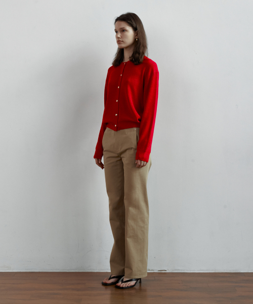 STEP AROUND（ステップアラウンド）の「Front line detail straight cotton pant [BEIGE]（その他パンツ・レディース・その他・MEDIUM/SMALL）」の2枚目の写真