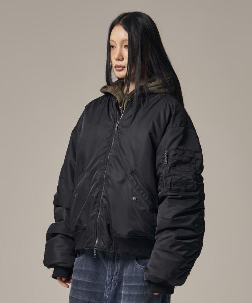 IDWS(アイドンワナセル)の「Plane Shirring Ma-1 Black(ブルゾン・レディース・その他・2/1)」の13枚目の写真