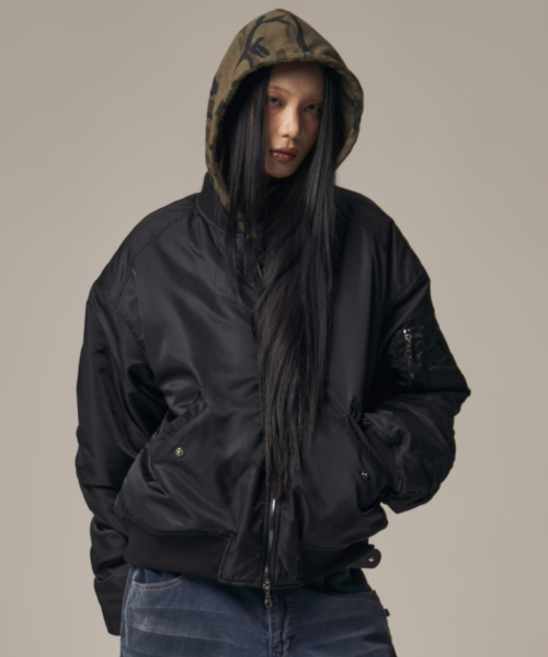 IDWS(アイドンワナセル)の「Plane Shirring Ma-1 Black(ブルゾン・レディース・その他・2/1)」の5枚目の写真