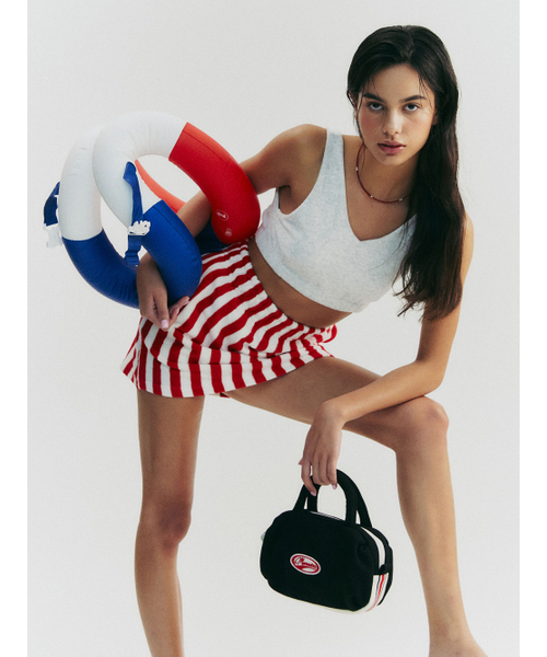 MENASOO（ミナス）の「TERRY SWEAT PANTSKIRT_RED STRIPE ADDITION（スカート・レディース・ストライプ・F）」の2枚目の写真