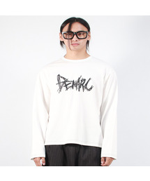 M GRAFFITI LOGO TEXT BOXY LONG SLEEVE - White