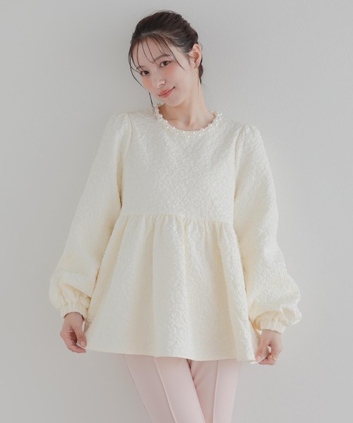 Fit more(フィットモア)の「パールネックフラワージャガードトップス(その他トップス・レディース・ブルー/ブラック/クリーム・FREE)」の15枚目の写真