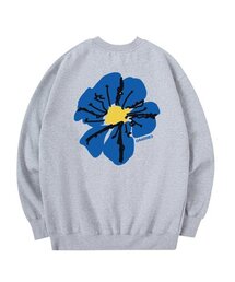 ブルーフラワー スウェット グレー