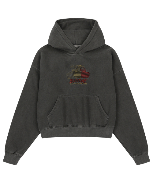 SUNDAY FRUIT MARKET(サンデーフルーツマーケット)の「W) PIGMENT CHERRY HOODIE CHARCOAL(パーカー・レディース・その他・MEDIUM)」の1枚目の写真