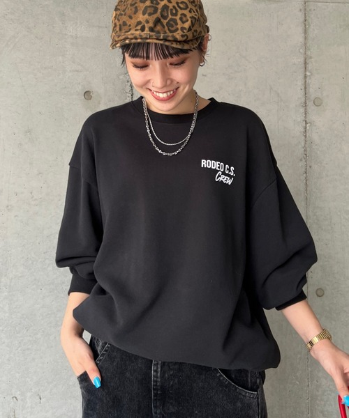 ロデオクラウンズ 新品アニマルフェイクファーアップリケスウェットトップス アニマルフェイクファーアップリケスウェットトップス（スウェット