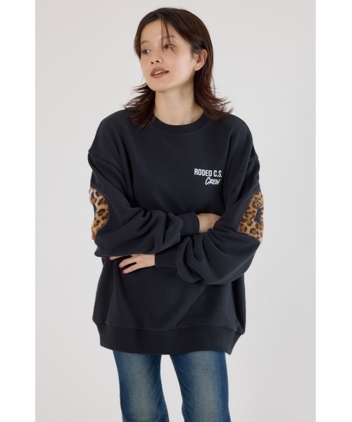 ロデオクラウンズ 新品アニマルフェイクファーアップリケスウェットトップス RODEO CROWNS WIDE BOWL | アニマルフェイクファーアップリケ